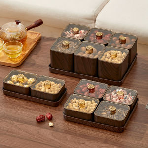 WORTHBUY Plastic Storage Tray Fruit Tray Decorative Moisture-proof Sealed Snack Dried Fruit Food Serving Tray Kitchen Organizer