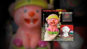 Tượng thạch cao gấu Loopy S1 (Không kèm màu) tượng trắng đồ chơi cho trẻ