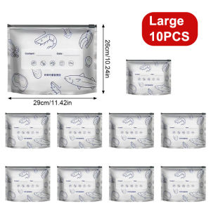 【Local Stock】30Pcs Aluminum Foil Ziplock Food Storage Bags Large Capacity Reusable Leakproof Freezer Safe Airtight Fresh Keeping Bags for Kitchen