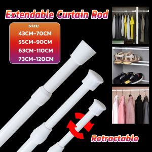 MaxPlus Extendable Curtain Rod Shower Curtain Pole Adjustable Tension Rod 43-120cm