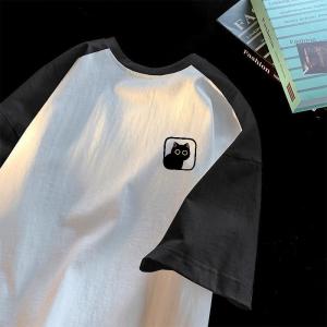 Pure Cotton Short Sleeve T-Shirt Mens Summer American High Street Casual Fashion Brand Ins Trend Multicolor Half Sleeve T-shirt Top Clothes