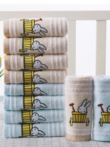 Pure Cotton Embroidered Towel Childrens Face Wash Cloth Cute Cartoon Ladies Beauty Soft Towel Bath Towel Face Towel
