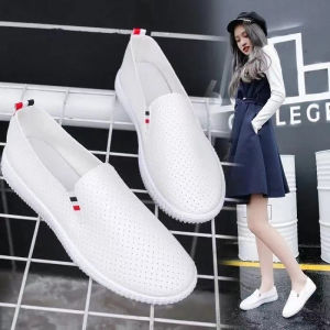 Xuân Hè Mùa Thu Phong Cách Mới Nữ Lưới Giày Size Lớn Chống Trơn Trượt Mềm Đáy Phong Cách Hàn Quốc Đa Năng Đục Lỗ Thoáng Khí Thoải Mái Giày