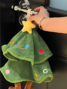Khăn Lau Tay Treo Hình Cây Thông Noel Dày Siêu Thấm Hút Dùng Trong Nhà Bếp Phòng Tắm Khăn Lau Tay Nhỏ Dễ Thương