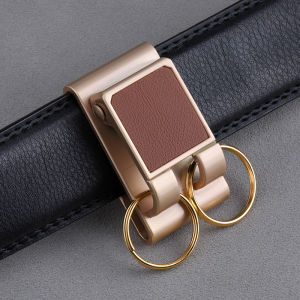 Mens High-Grade Car Key Ring Belt Belt Waist Hanging Double Ring Buckle Key Ring Classy Waist Hanging Buckle