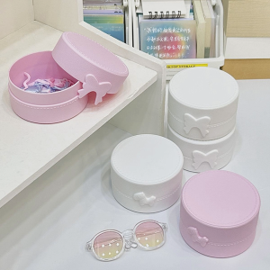 BF-C1419 Kotak Penyimpanan Mini Bulat Motif Pita Kuda / Tempat Perhiasan Mini Box Serbaguna