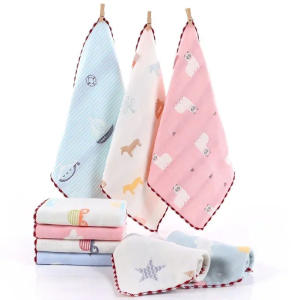 6 Layers Gauze Pure Cotton Absorbent Washable Soft Baby Towels Handkerchief Burp Cloth