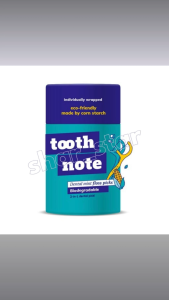 Toothnote Dental Mint Floss Picks 45pcs Biodegradable Corn Starch Eco Friendly 2in1 Interdental Set
