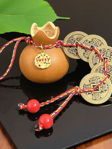 Lucky Bronze Coin Pendant Modern Chinese Style Car Decoration Gift Personal Safety Ornament Creative Home Decor Lucky Charm