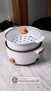 Panci Listrik Jumbo 24cm - Multifungsi 3L dengan Kukusan Low Watt PENGGORENG ELEKTRIK STEAMER PANCI LISTRIK