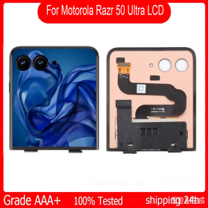 Second External AMOLED For Motorola Razr 50 Ultra LCD For Moto Razr 50 Ultra Display Touch Screen Digitizer Assembly Replacement