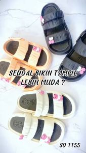 BL-1155-2 Sandal Selop EVA Rubber Sandal Jelly Tali Dua Wanita Motif Cartoon Import Yesplus
