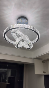 ⭐STARSAY&Garansi⭐3 Ring Lampu Gantung K9 Kristal Gold Stainlees Chandelier