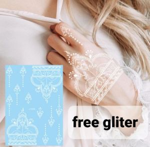 HENNA INSTAN MOTIP J05/BISA KANAN KIRI/HENNA WEDDING/FREE GLITER