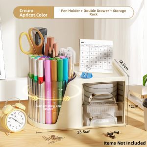 Touch mark | Rotating Multi-Function Desk Organizer Large Capacity Stationery Storage Pen Holder