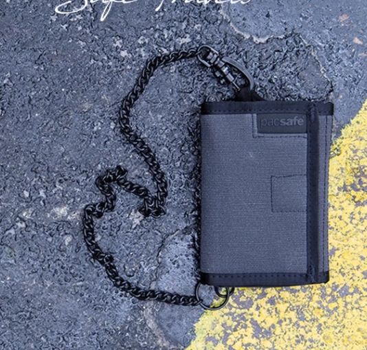 Pacsafe RFIDsafe Bifold Wallet - Portafoglio A Due Ante, Protezione RFID, Materiale Riciclato, Colore Camo