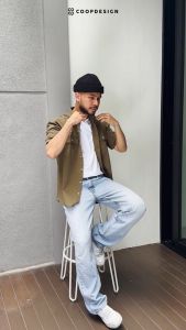 Coop Design - Darel Kemeja Outdoor Safari Tactical Workshirt Baby Canvas Lengan Pendek Pria