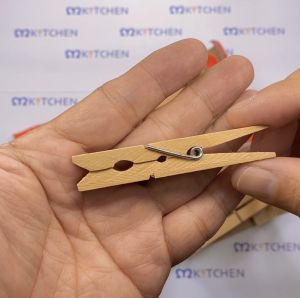 M Kitchen เคลื่อนที่ไม้หนีบผ้า - น้ำเปล่าขนาด 72mm เนื้อไม้ 36ชิ้น แพ็คละ