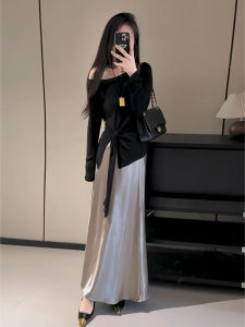 Silk Satin Acetate Smooth Half Skirt Women Summer New Hanging Sense High Waist Wrap around Fish Tail Ice Silk Midi a Line Skirt