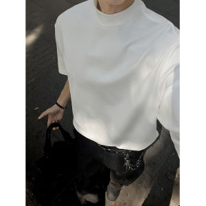 เสื้อยืดคอกลมแขนสั้นทรงสลิมฟิตสำหรับผู้ชาย ทรงสปริง/ซัมเมอร์ ผ้าฝ้ายผสมโพลีเอสเตอร์ ระบายอากาศได้ดี ปกติ