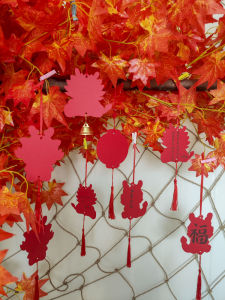 Pure Red New Year Snake Year Wish Card Blank Handwritten Kindergarten Primary Middle School Class Room Decoration Wish Tree Ornament