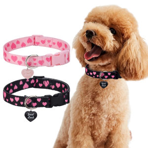 CP613--love printed pet dog & cat collar high density printed ribbon and exquisite pendant durable buckle.