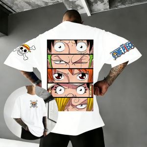 Bandai | One Piece Anime Luffy Zoro Sanji Nami Loose Tee Men Women Y2K Graphic T-Shirt Short Sleeve Streetwear Casual Tops 2026 Summer