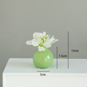 Elegant Mini Ceramic Flower Vase Green Luxury Decorative Tabletop Decoration Dried Flower Living Room Decor Home Decoration