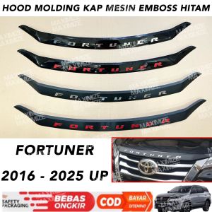Hood Molding Fortuner 2016 2023 2024 2025 List Kap Mesin Hitam Emboss Merah Chrome Hitam