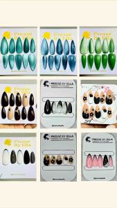 Elegant Black White Nail Set | Handmade Press-On Nails | Easy to Apply & Reusable with Glue or Stickers