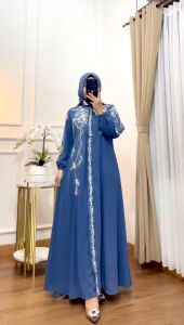 Serenda Store Gamis Set Hijab Ceruty Babydoll Modern Lebaran Mewah 2023 Dress Muslim Wanita Viral