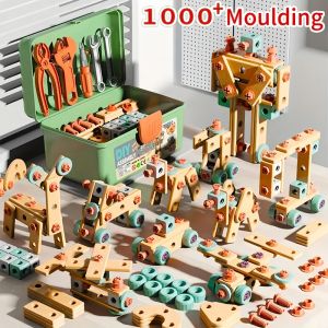 Bộ xếp hình tự làm cho trẻ em-Đồ chơi Xây Dựng Tương tác với tuốc nơ vít cờ lê kẹp khối giáo dục cho bé trai và bé gái