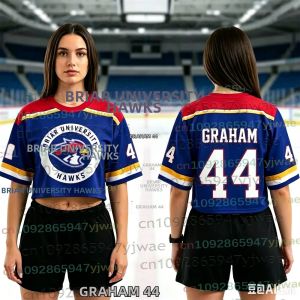 Briar Đại Học Khúc Côn Cầu Jersey Graham 44 22 DI LAURENTIS 66 Nam Nữ Thể Thao Áo Thun Crop Tee Top Thoáng Khí Đan Cổ Tròn