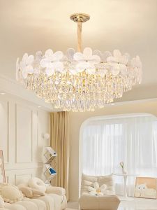 Modern Luxury Crystal Chandelier Living Room Light Dining Room Fixture Master Bedroom Lighting Package Elegant Atmosphere