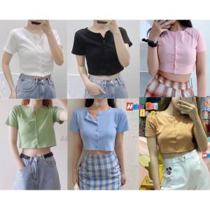 Áo Croptop Body Ulzzang Nút Gài Dáng Ôm Body - MM