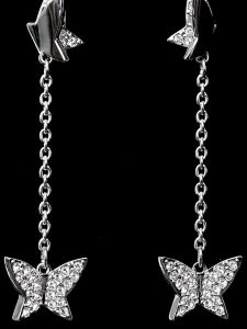 💖Swarovski💖Lilia blue butterfly diamond teardrop earrings S925 sterling silver womens fashion earrings hypoallergenic non-allergenic Valentines Day gift birthday gift for girlfriend bestie