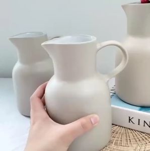 แจกัน แจกันเซรามิก สูง 7.5 นิ้ว - 9.5 นิ้ว สีขาว แจกันทรงสูง แจกันมินิมอล สำหรับ ตกแต่งบ้าน คาเฟ่