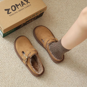 Giày Birkinstock Đế Dày Lót Lông Cừu Mùa Đông Cho Nữ Dép Lê Dép Xăng Đan Đế Cao Su Đế Phẳng Mũi Tròn Màu Trơn