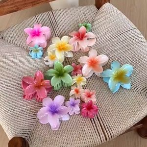 【Buy 1 Take 2】Hawaiian Colorful Plumeria Flower Hair Clip Grips Barrettes Accessories Headwear