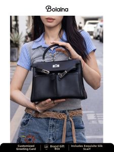 Large Capacity Work Tote Cow Leather Bag