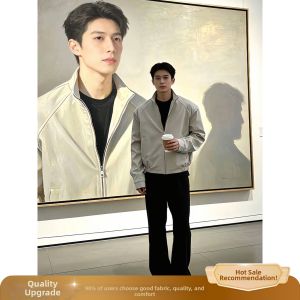 ZHUOCAN | Vintage Stand Collar Padded Jacket Mens Bomber