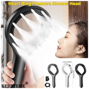 KEBETEME Heart Ring Spray Booster Shower Heads High Pressure Shower Head Home Shower Sets Bathroom Rain Shower Mixer Bathroom Accessories