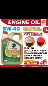 S2U Original Engine Oil Castrol EDGE 5W40 SN/CF ACEA A3/B3 4Liter Fully Synthetic Minyak Hitam Enjin Kereta 5W-40