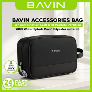 BAVIN BE20 Large Capacity Waterproof Bag w/ Password Lock For Earphones Chargers USB Cables & Digital Accessories Bag