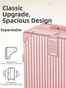 JR&BL | Silent Wheel Large Capacity Aluminium Frame Luggage 24 Inch