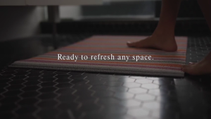 Chilewich TerraStrand® Skinny Stripe Tufted Shag Rug Door Mat / Utility Mat / Big Mat - Birch