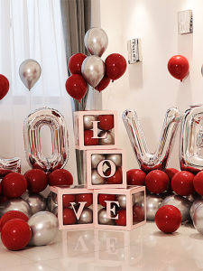 Bộ Bong Bóng Phim Màng Alu Love Letter Wedding Balloon Box Trang Trí Phòng Cưới Ngày Lễ Quà Tặng Trang Trí Phòng Khách