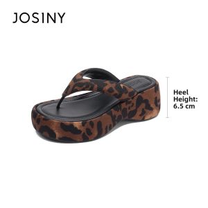 Josiny | Thick Sole Platform Sandals Zebra Print Increase Height