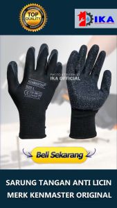 SARUNG TANGAN SAFETY PU KENMASTER GLOVE SARUNG TANGAN KERJA MEKANIK GRIP SIZE L Sarung Tangan Karet Latex Safety Pelindung Anti Slip