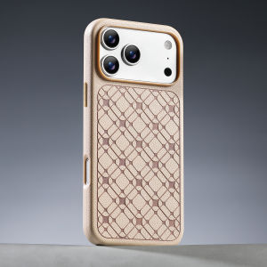 Ốp Điện Thoại Da Mỏng Cho iPhone 15/16/17 Pro Max Với Khung TPU - Vỏ Bảo Vệ Nhẹ Họa Tiết Nổi Chống Xước Chất Liệu Mềm Mại